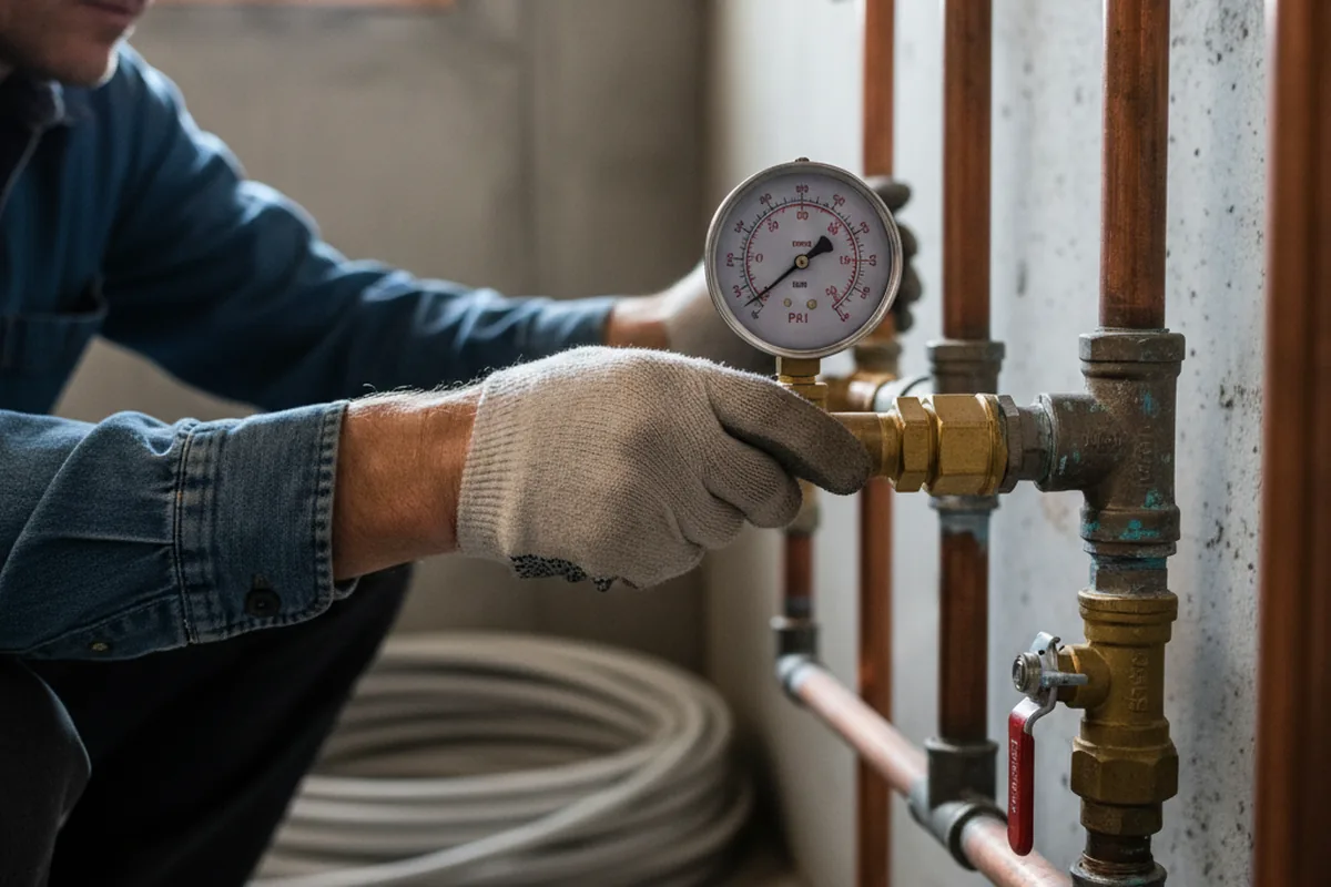 Pressure testing a repaired line during Water Line Repair in Prairieville